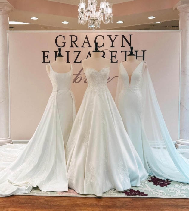 Photo of the white bridal gowns